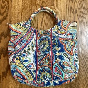 Retired Vera Bradley vintage Marina Paisley tote bag quilted cotton cross body